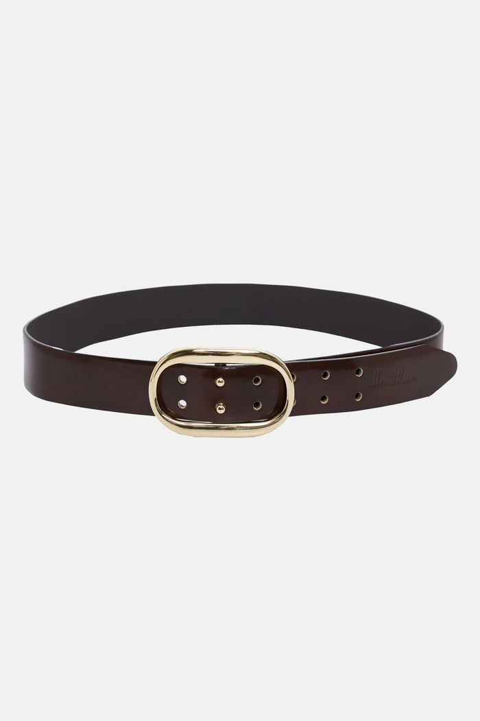 LEATHER BELT "VERMOUTH" BROWN
