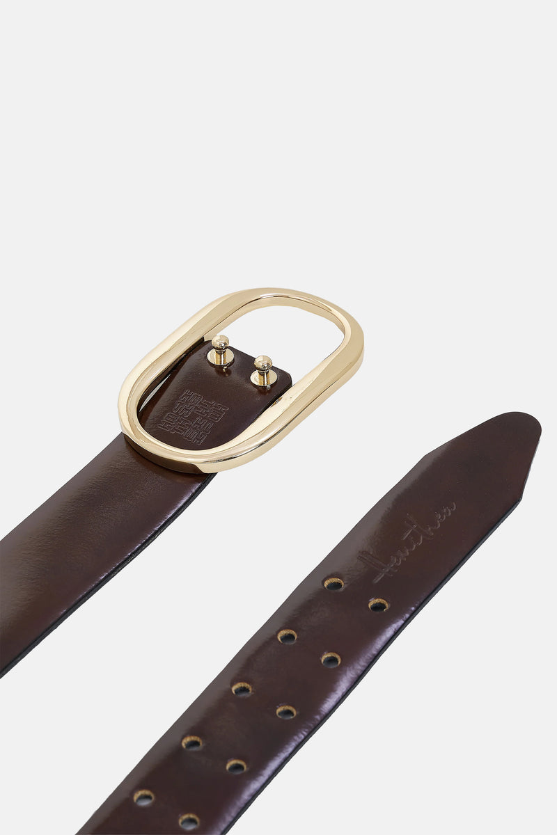 LEATHER BELT "VERMOUTH" BROWN