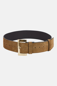 SUEDE LEATHER BELT "DRAGONFRUIT" TABACCO