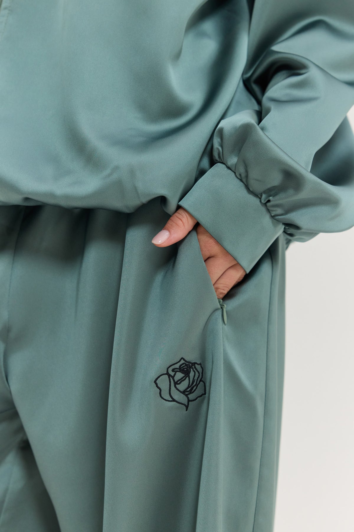 TRACK PANTS "PEACOCK" DARK TEAL