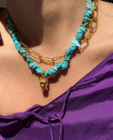 NECKLACE "TYCHE" TURQUOISE/GOLD