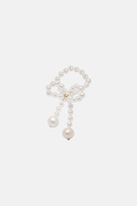 PEARL RING WITH BOW "FEDRA" WHITE