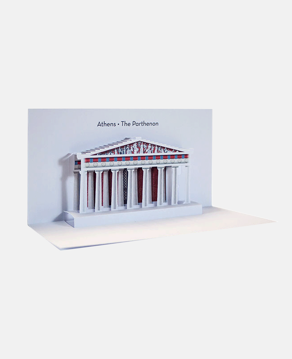 3D POP-UP CARD "PARTHENON” WHITE