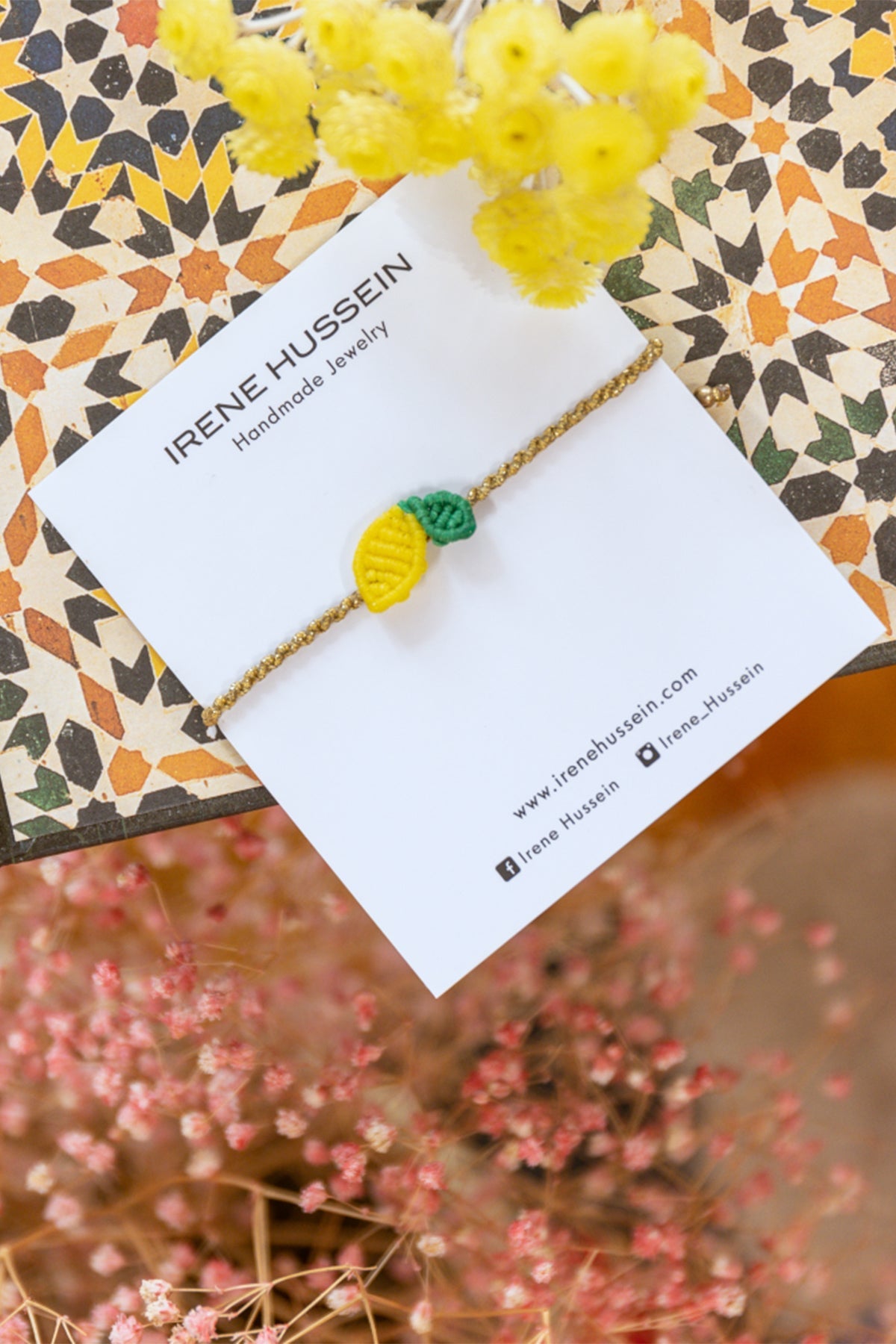 MAKRAMEE BRACELET "LEMON WITH LEAVE" YELLOW