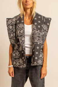 PADDED VISCOSE VEST "BANDANA" ANTHRAZIT