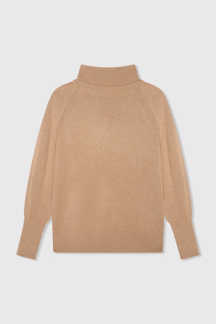 MERINO TURTLENECK PULLOVER "DAWSEY" CAMEL