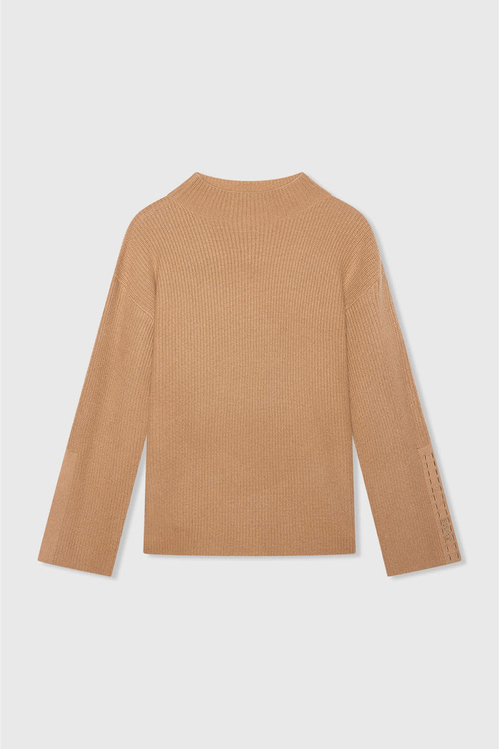 SOFT HIGH NECK PULLOVER "JERMAINE" CAMEL