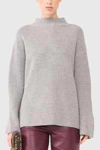 SOFT HIGH NECK PULLOVER "JERMAINE" LIGHT GREY