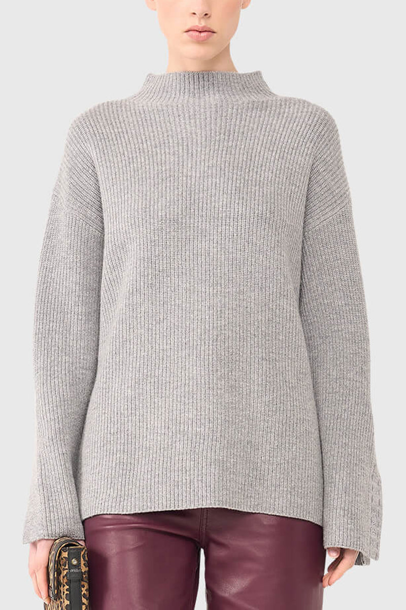 SOFT HIGH NECK PULLOVER "JERMAINE" LIGHT GREY