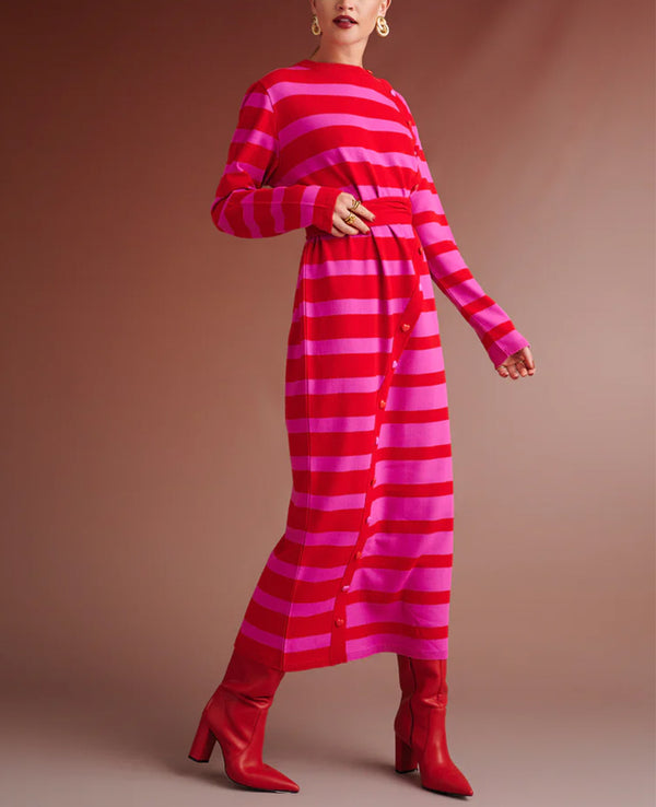 KNIT DRESS "BRANDON" PINK/RED