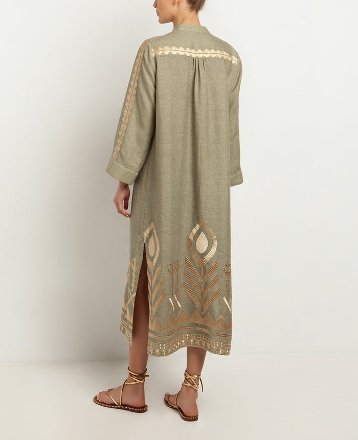 MIDI LINEN KAFTAN "FEATHER"