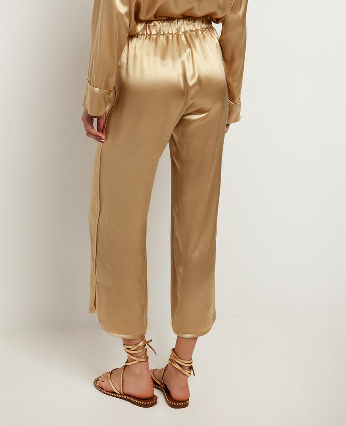 CROPPED VISCOSE PANTS "SILKY"