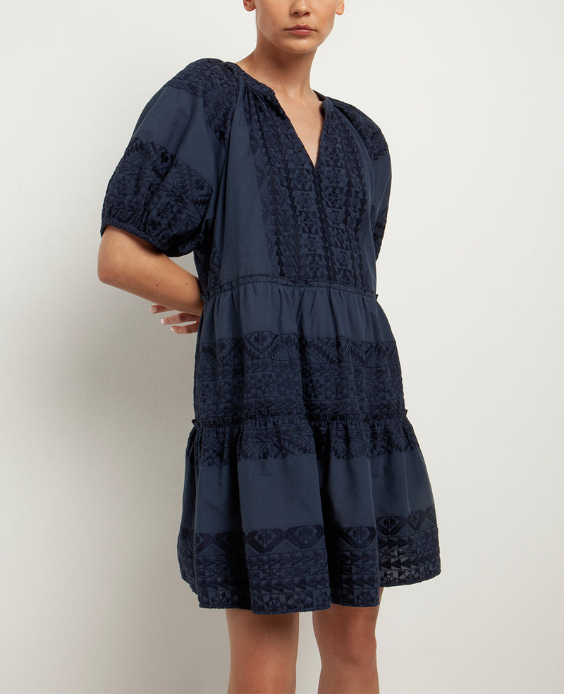OVERSIZED SHORT COTTON DRESS "EMBROIDERED"