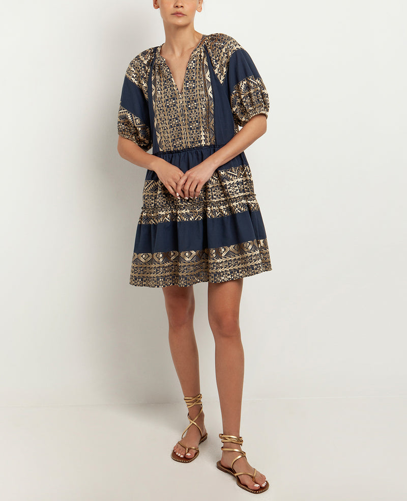 SHORT COTTON DRESS "EMBROIDERED"
