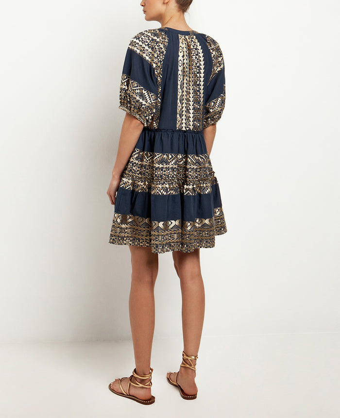 OVERSIZED SHORT COTTON DRESS "EMBROIDERED"