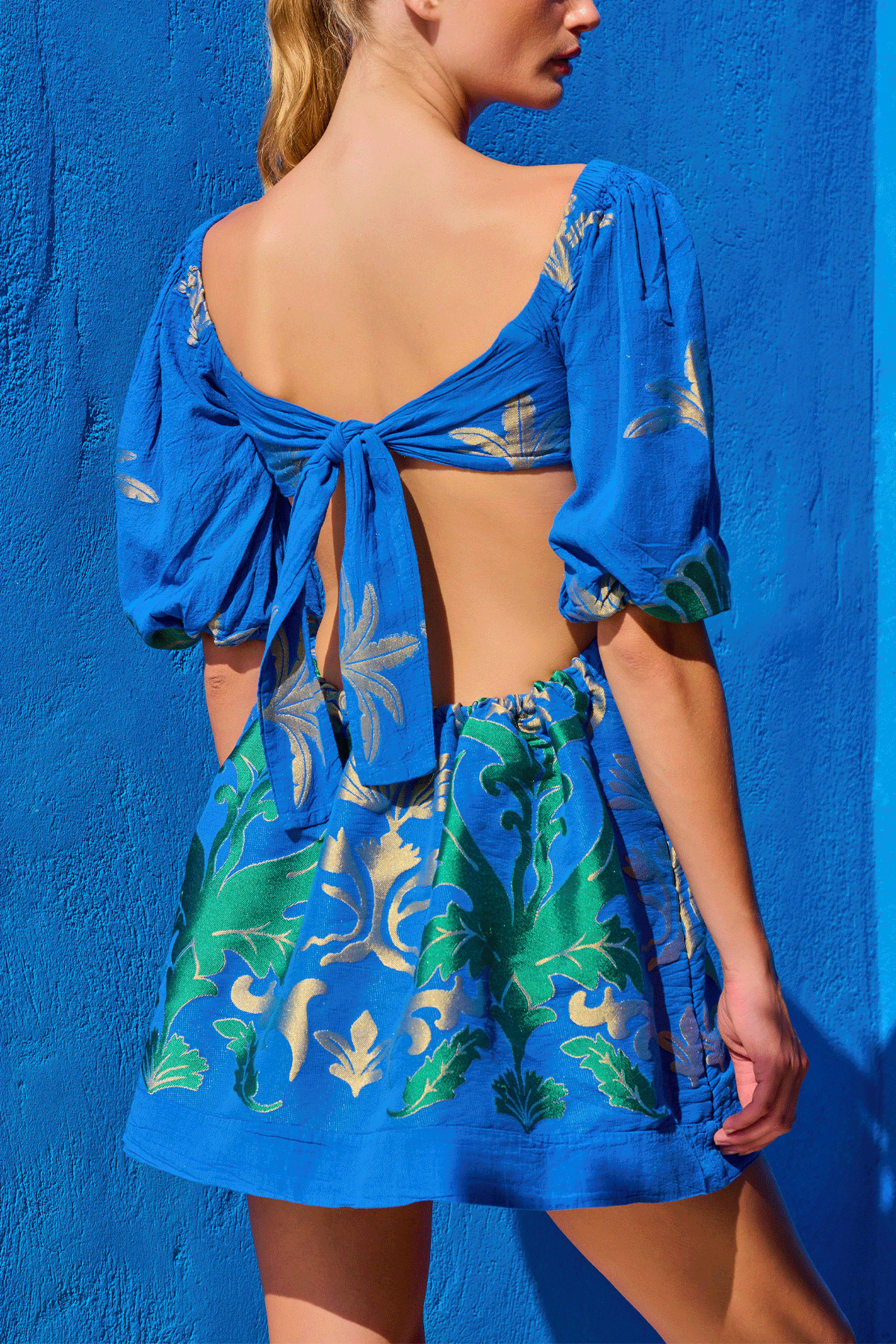 BACKLESS MINI DRESS "LEFKADA" BLUE