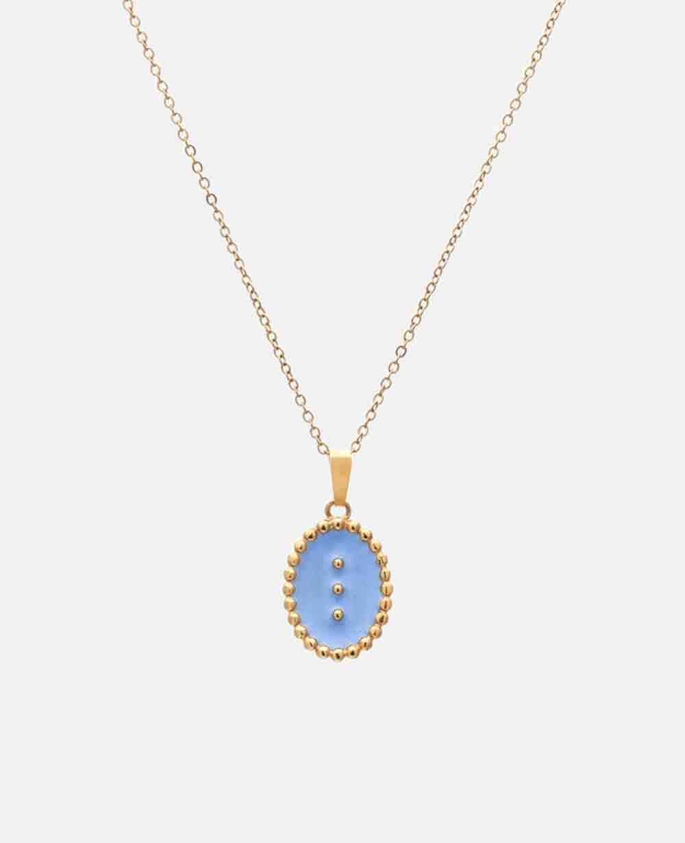 NECKLACE „THREE WISHES“ GOLD/LIGHT BLUE