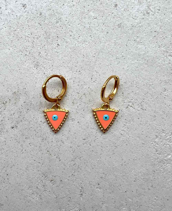 SMALL EARRINGS „SUMMER ICON“ GOLD/PEACH