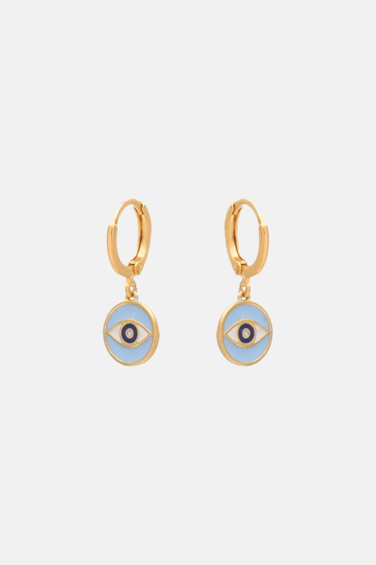 EARRINGS "ENAMEL MATI" LIGHT BLUE
