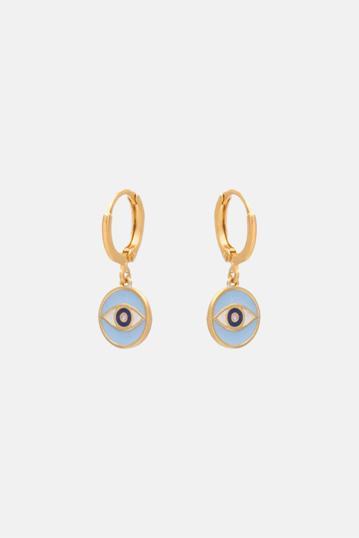 EARRINGS "ENAMEL MATI" LIGHT BLUE