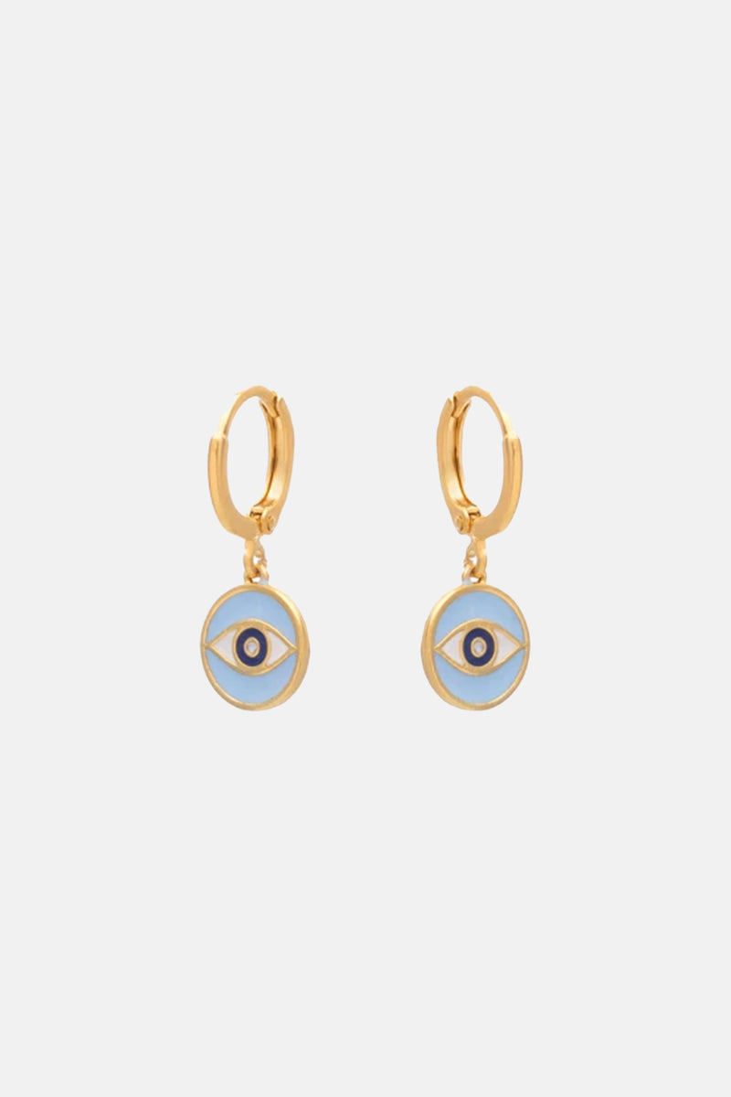 EARRINGS "ENAMEL MATI" LIGHT BLUE