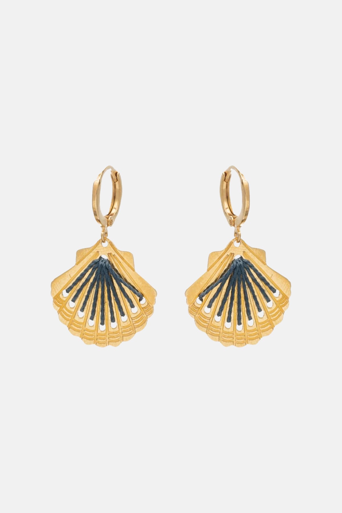 EARRINGS "AHIVADA" GOLD/NAVY