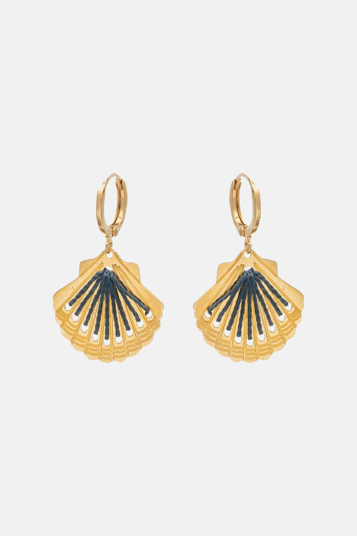 EARRINGS "AHIVADA" GOLD/NAVY