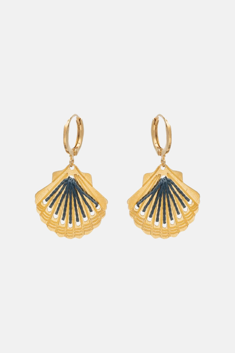 EARRINGS "AHIVADA" GOLD/NAVY