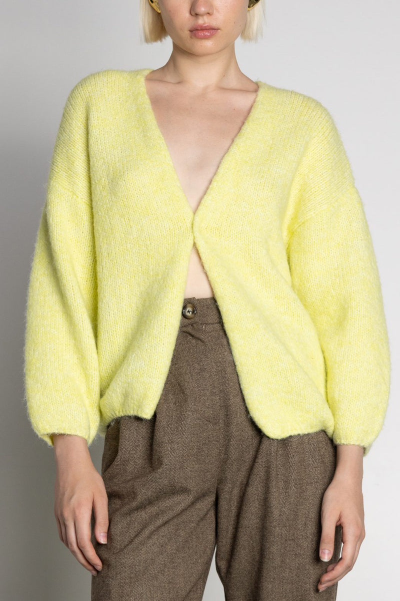 KNIT CARDIGAN "SOLAS" LIGHT YELLOW