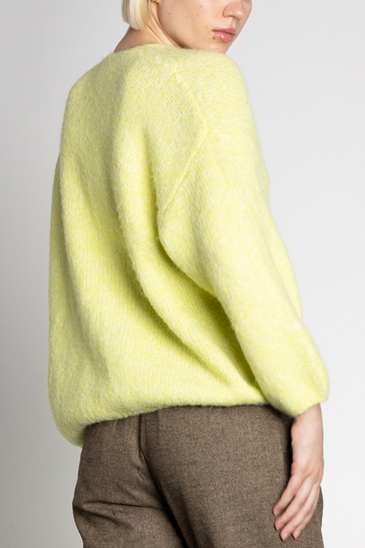 KNIT CARDIGAN "SOLAS" LIGHT YELLOW