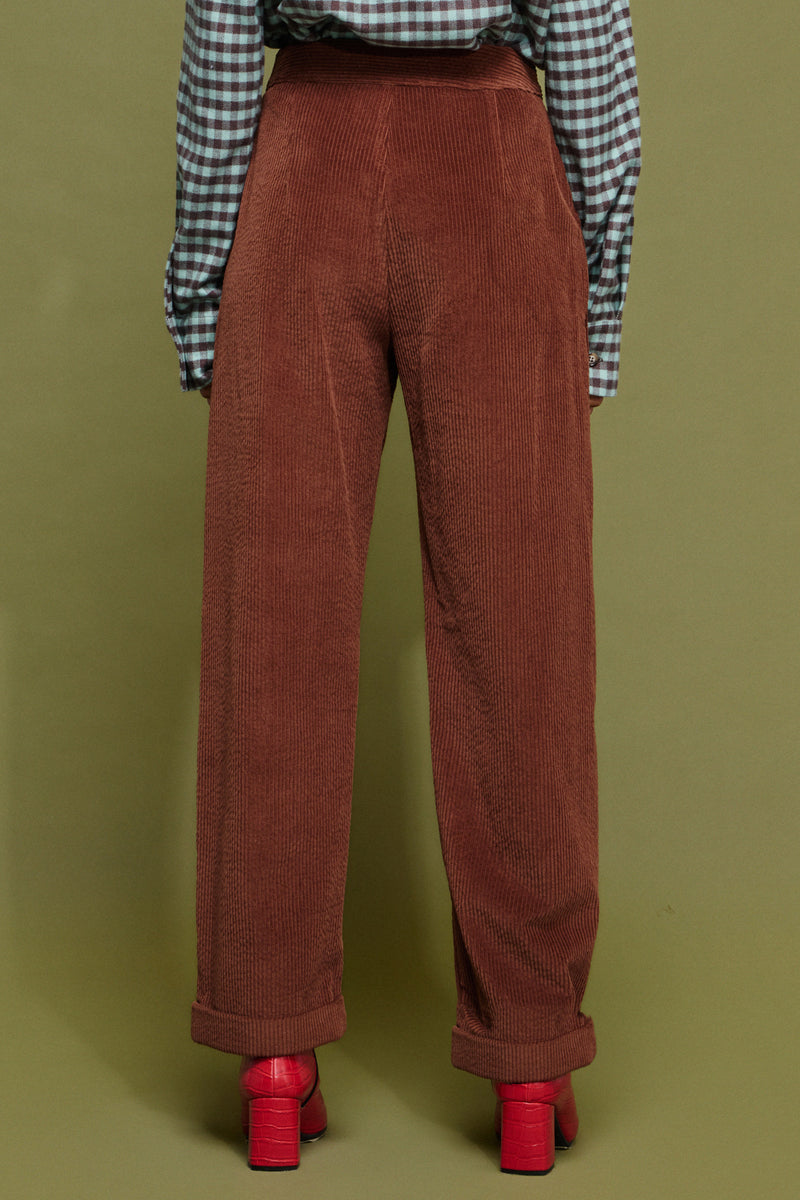 OVERSIZED COTTON CORDUROY PANTS CHOCO