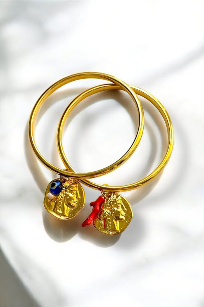 BRACELET "CASSANDRA" GOLD/CORAL