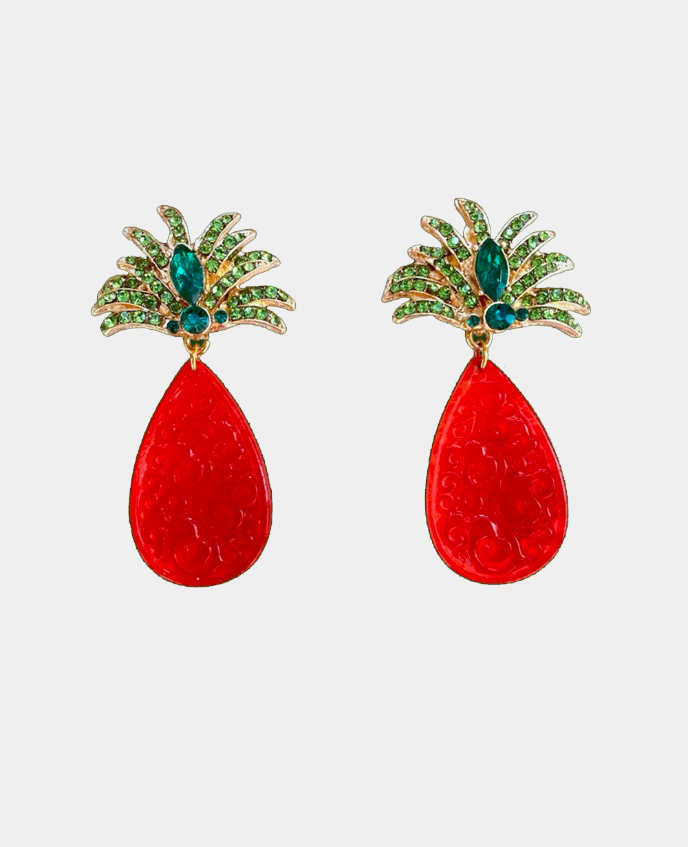 EARRINGS "DONNA SOL" RED/GREEN
