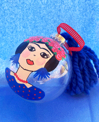 HAND PAINTED CHRISTMAS BALLS  "FRIDA KAHLO"