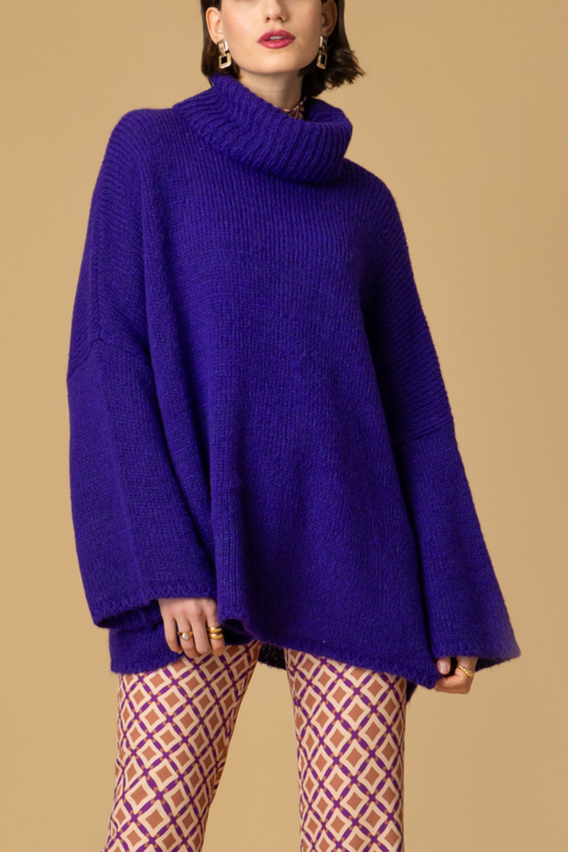 OVERSIZED TURTLENECK PULLOVER "SOPHIA" PURPLE