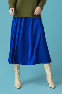 MIDI SATIN SKIRT "ALISA"