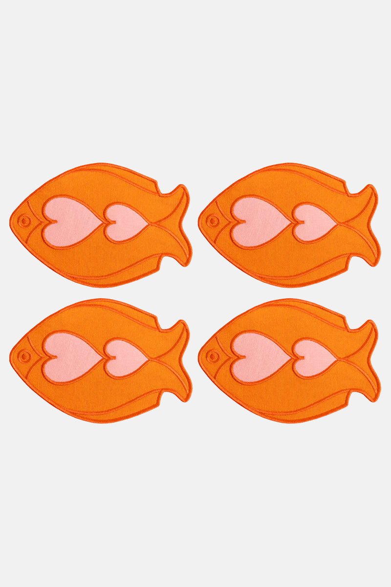 COCKTAIL COASTERS “FISH SPLASH” ORANGE