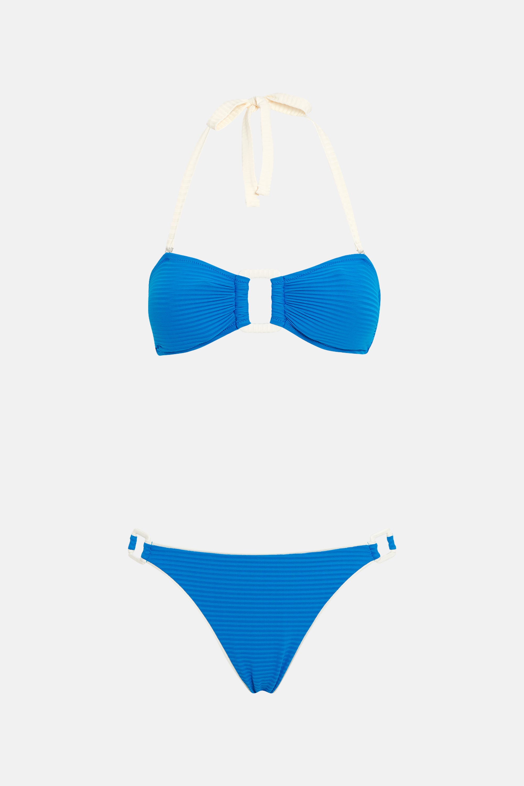 Blue and white bikini on sale