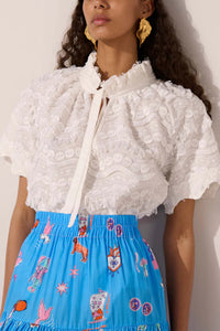EMBELLISHED OVERSIZED BLOUSE "MOLLY ALLEGRA" WHITE