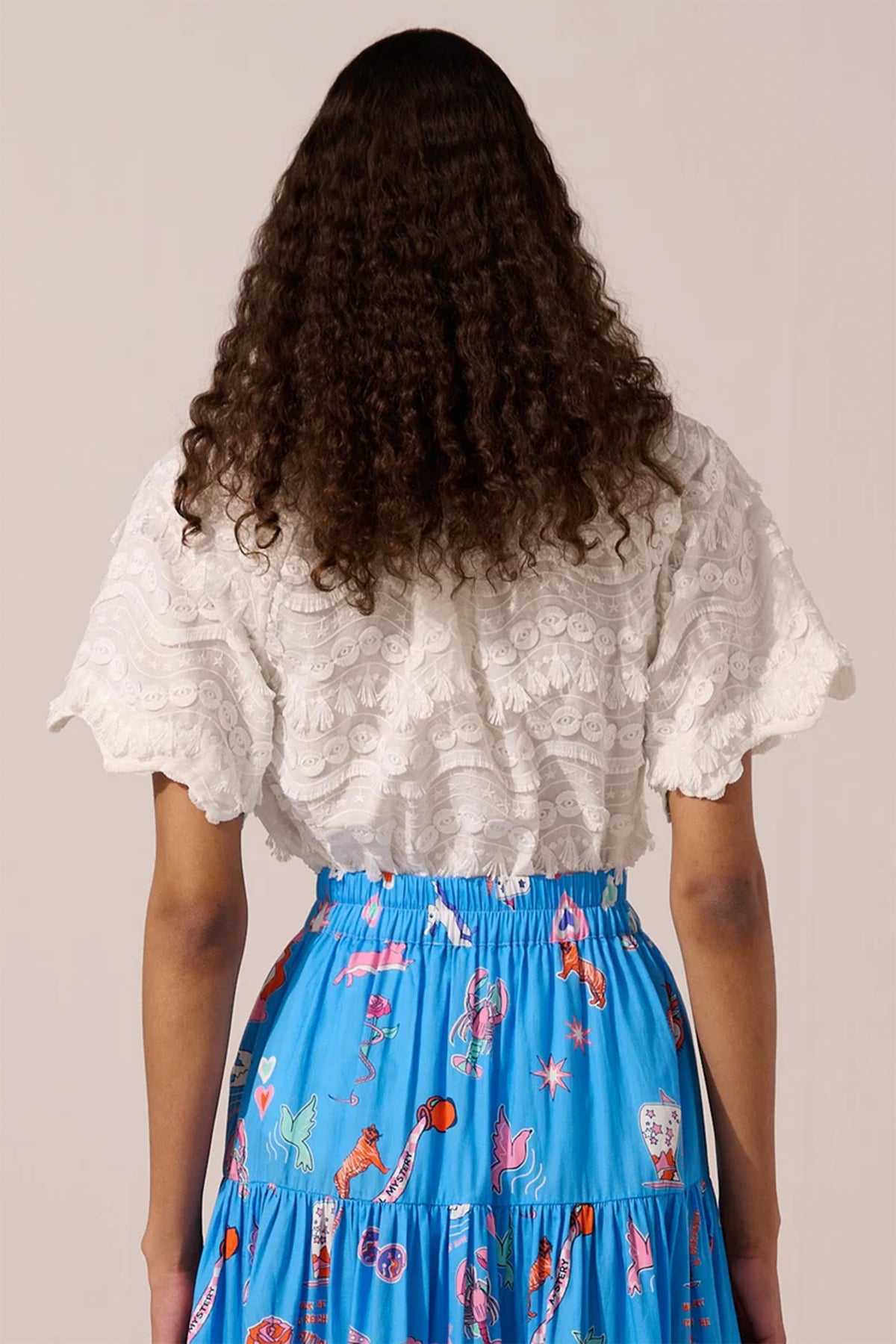 EMBELLISHED OVERSIZED BLOUSE "MOLLY ALLEGRA" WHITE