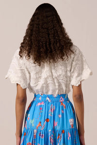 EMBELLISHED OVERSIZED BLOUSE "MOLLY ALLEGRA" WHITE