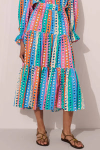 MIDI SKIRT "MOONSHINE" MULTICOLOR