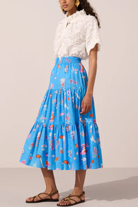 MIDI SKIRT "WHITE RABBIT" BLUE/MULTICOLOR
