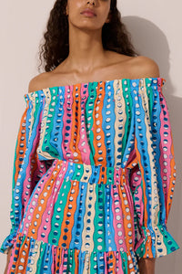 OFF SHOULDER BLOUSE "MOONSHINE" MULTICOLOR