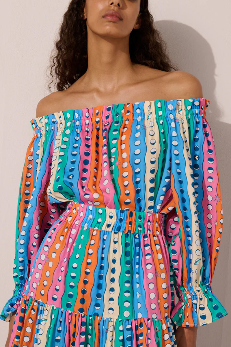 OFF SHOULDER BLOUSE "MOONSHINE" MULTICOLOR