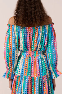 OFF SHOULDER BLOUSE "MOONSHINE" MULTICOLOR