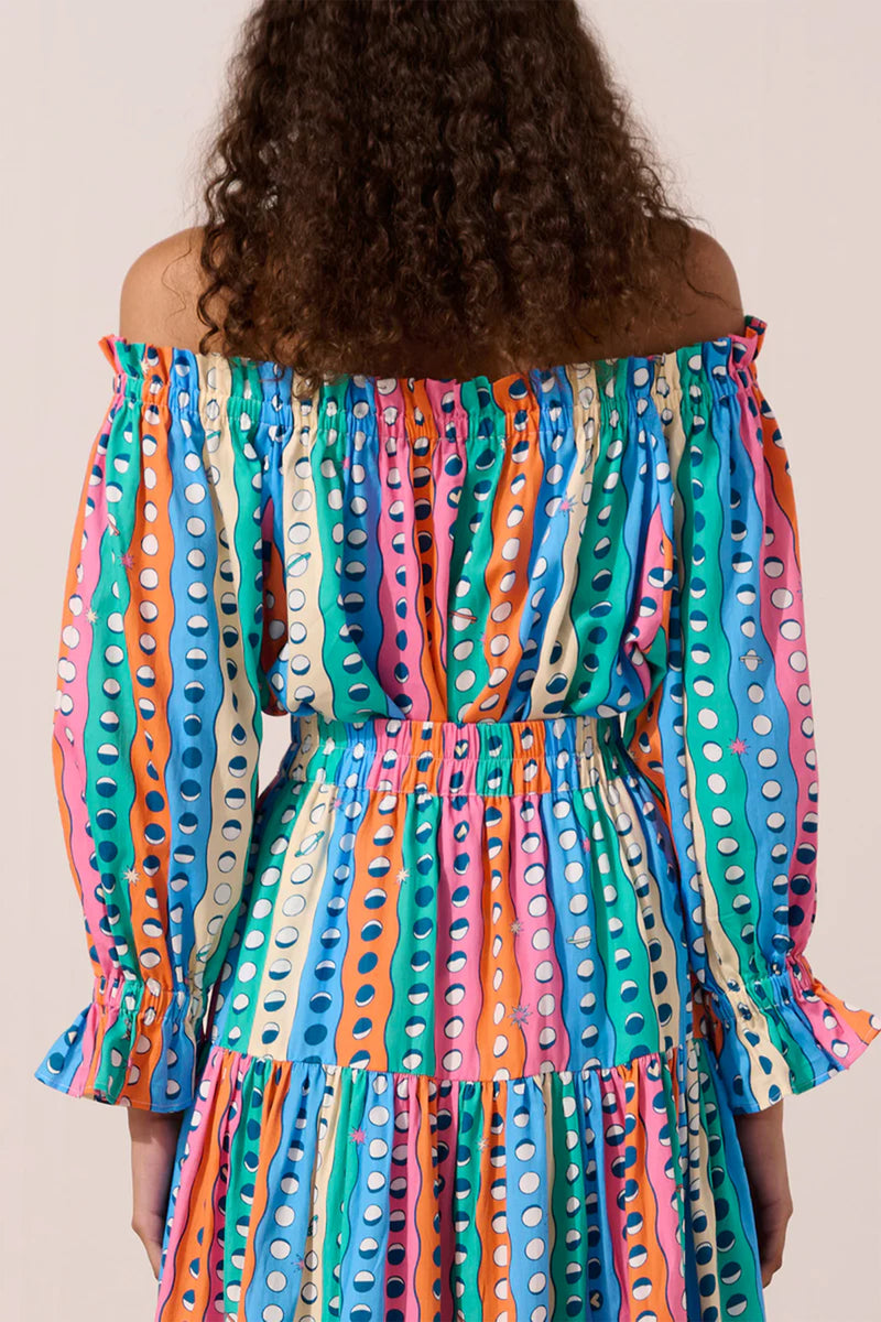 OFF SHOULDER BLOUSE "MOONSHINE" MULTICOLOR