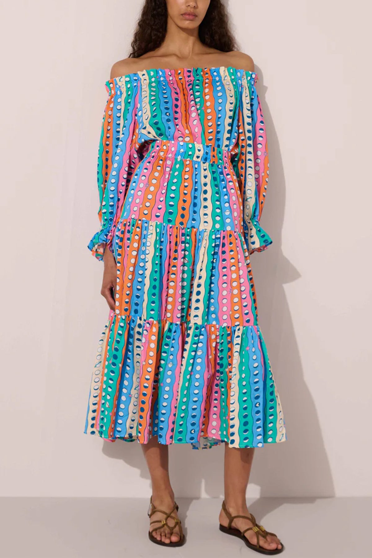 OFF SHOULDER BLOUSE "MOONSHINE" MULTICOLOR