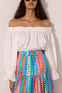 OFF SHOULDER BLOUSE "WHITE LOBSTER" WHITE