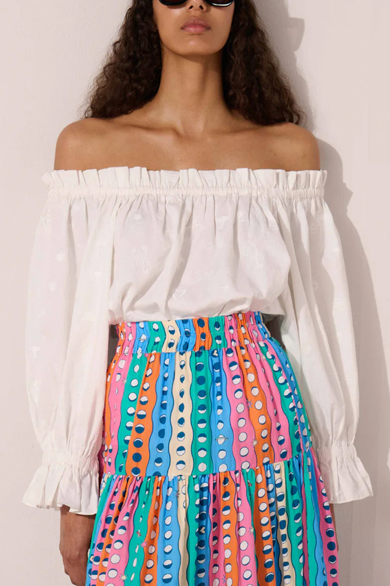 OFF SHOULDER BLOUSE "WHITE LOBSTER" WHITE